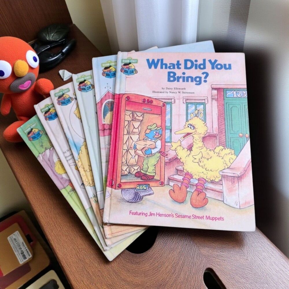 Vintage Sesame Street Book Club Lot of 6 Hardcover 1980s Children's Storybooks